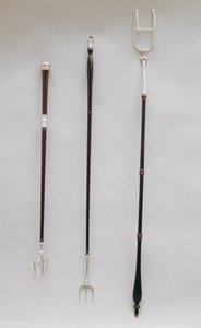 Kızartma çatalları, Londra, 1794-98 (gümüş montajlı) by English School